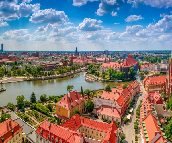 Widok z lotu ptaka na centrum miasta